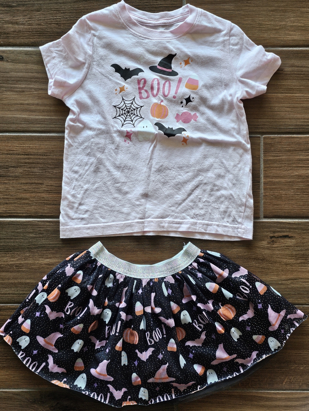 Sweet Wink Girls "Boo!" Halloween Tee and Tutu Skirt Set